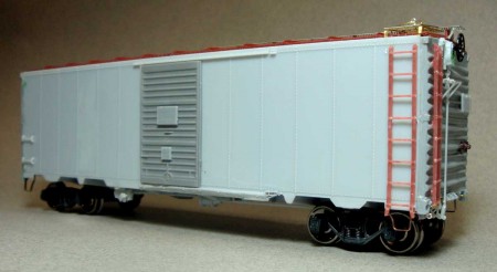 Box car ready for painting.